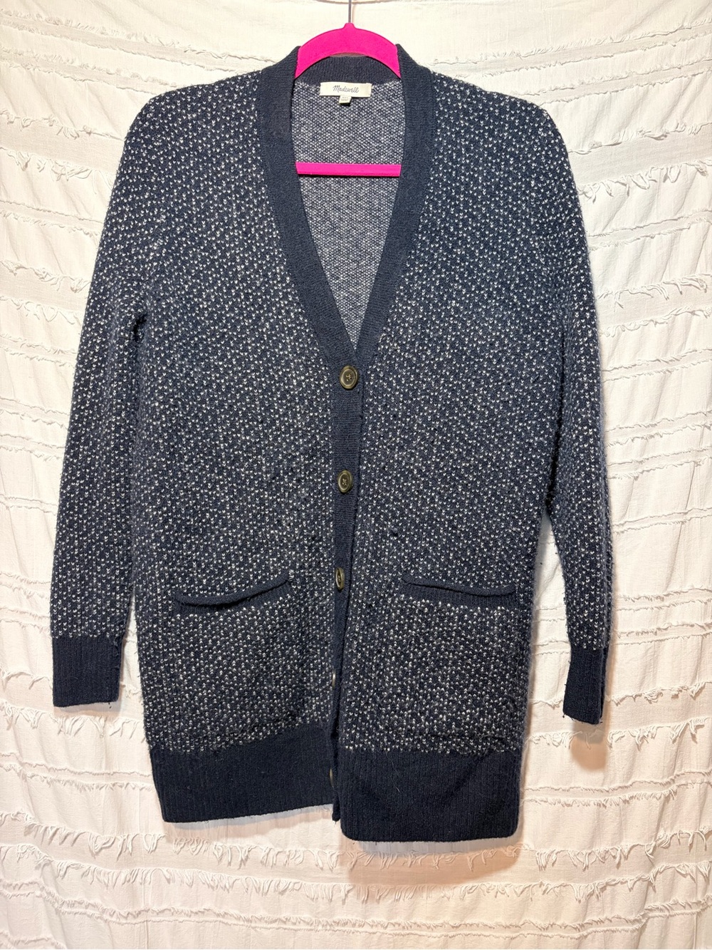 Madewell Birds Eye Maysfield Cardigan sweater